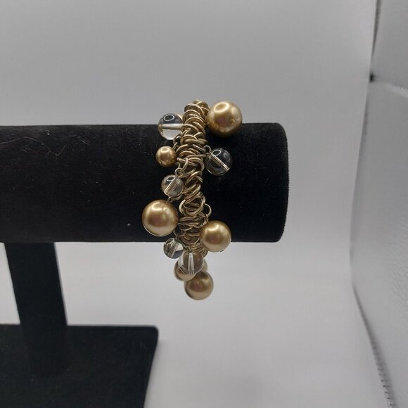 Kenneth Cole New York Gold Tone Stretch Beaded Bracelet - Picture 4 of 5